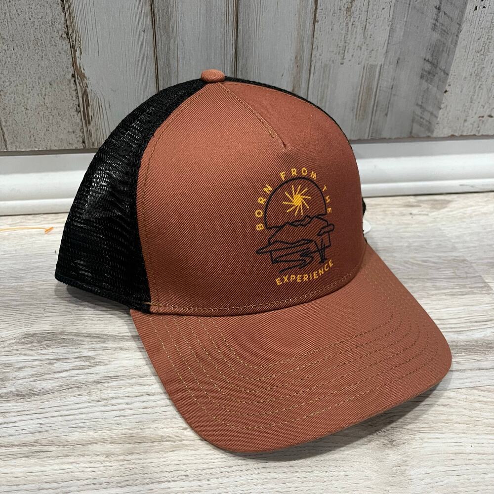 New Prana Lower Pines Trucker Cap Hat Clay Arch O/S Recycled Polyester Outdoor